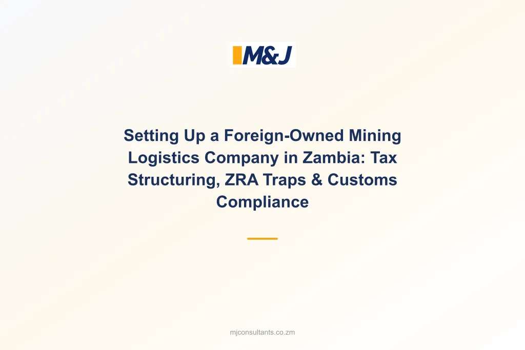 Setting Up a Foreign-Owned Mining Logistics Company in Zambia: Tax Structuring, ZRA Traps &#038; Customs Compliance