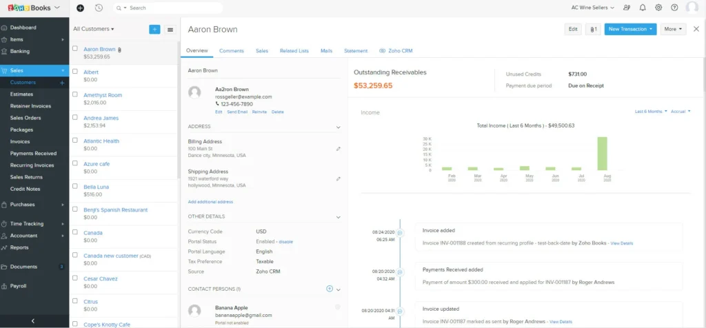 Zoho Books Accounting Platform